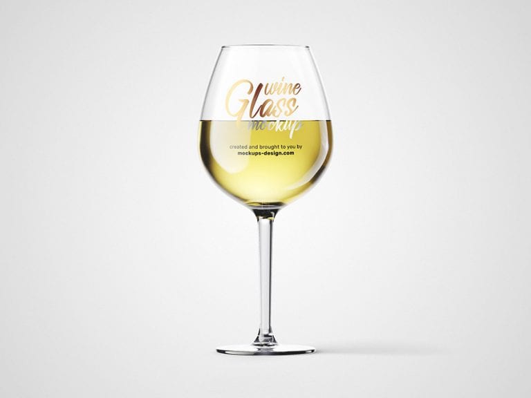 Free wine glass mockup - Mockups Design