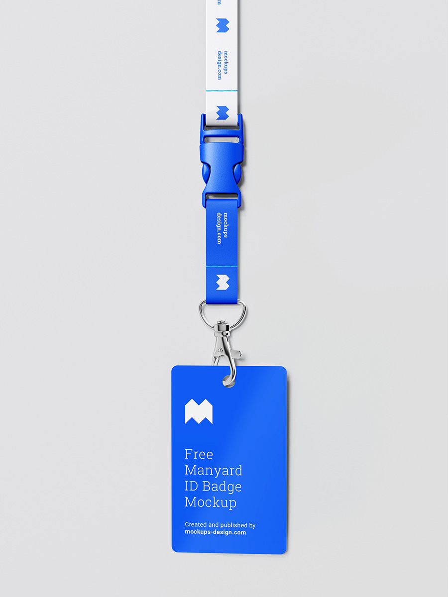 Free lanyard ID badge mockup - Design