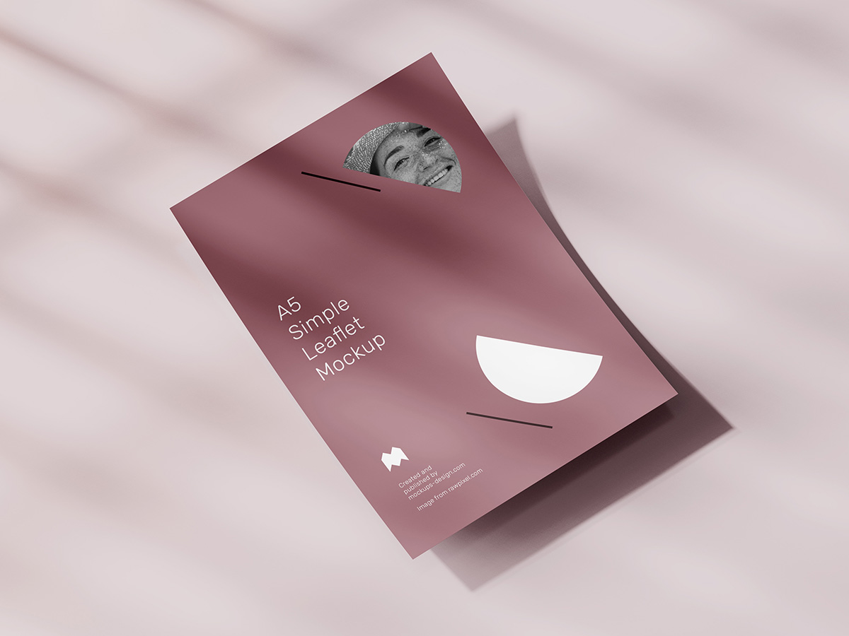 Free A5 Leaflet Mockup - Mockups Design | Free Premium Mockups