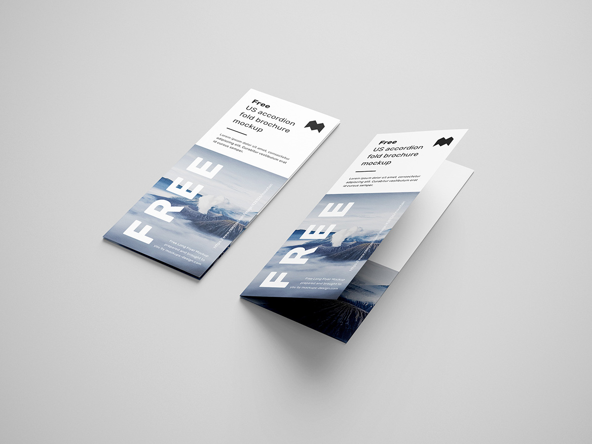 Free accordion brochure mockup