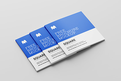 Free perfect binding square brochure mockup