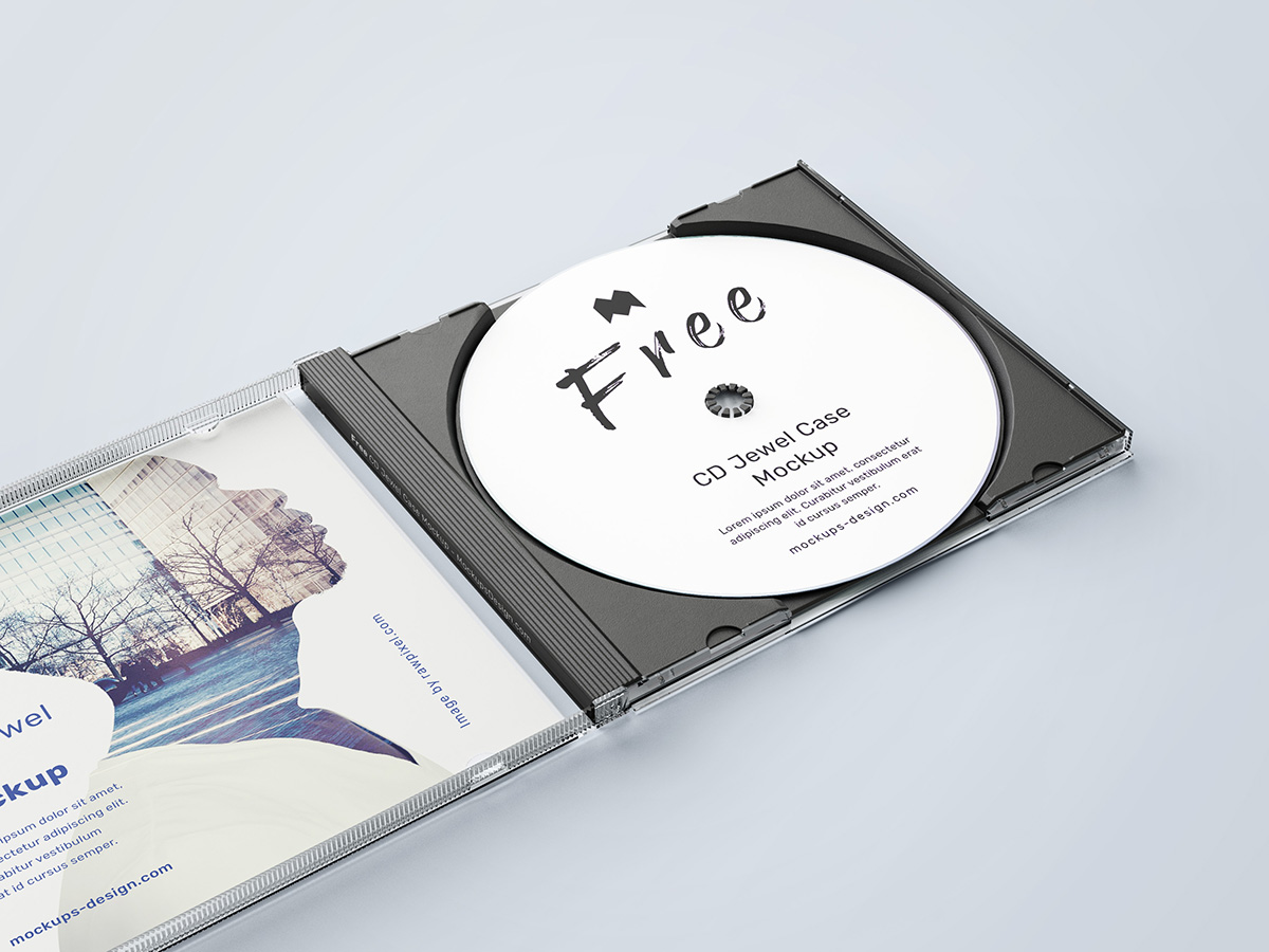 Free CD jewel case mockup