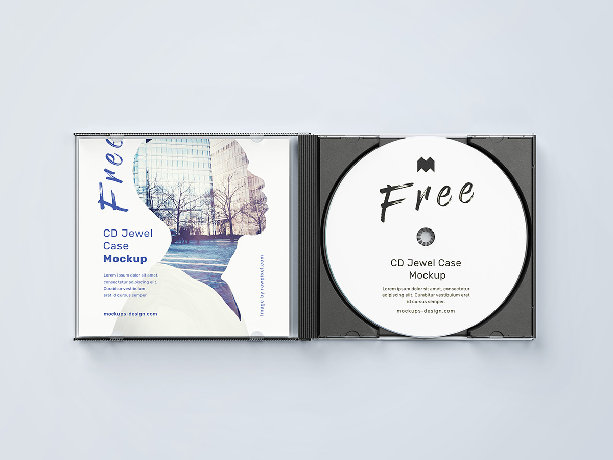 Free CD jewel case mockup