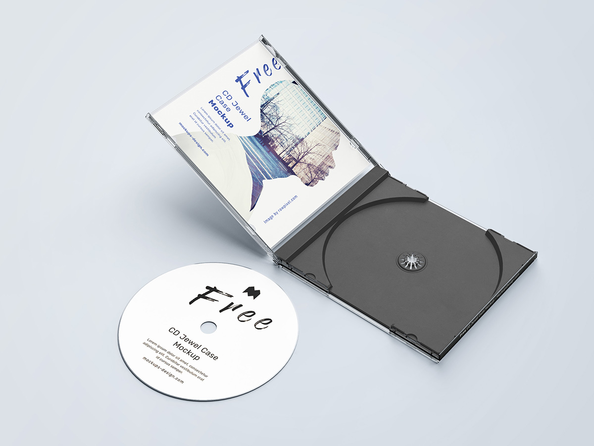 Free CD jewel case mockup