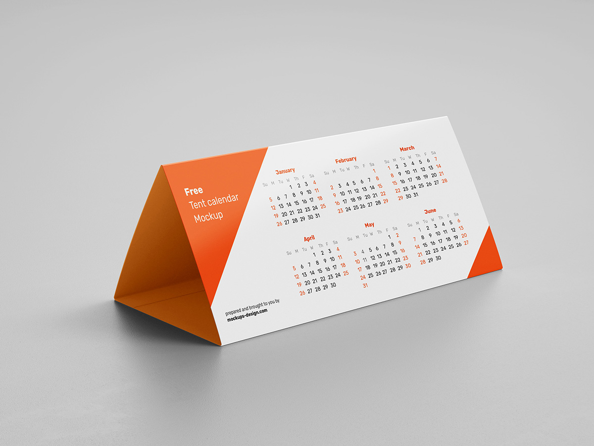 Free DL tent calendar mockup - Mockups Design