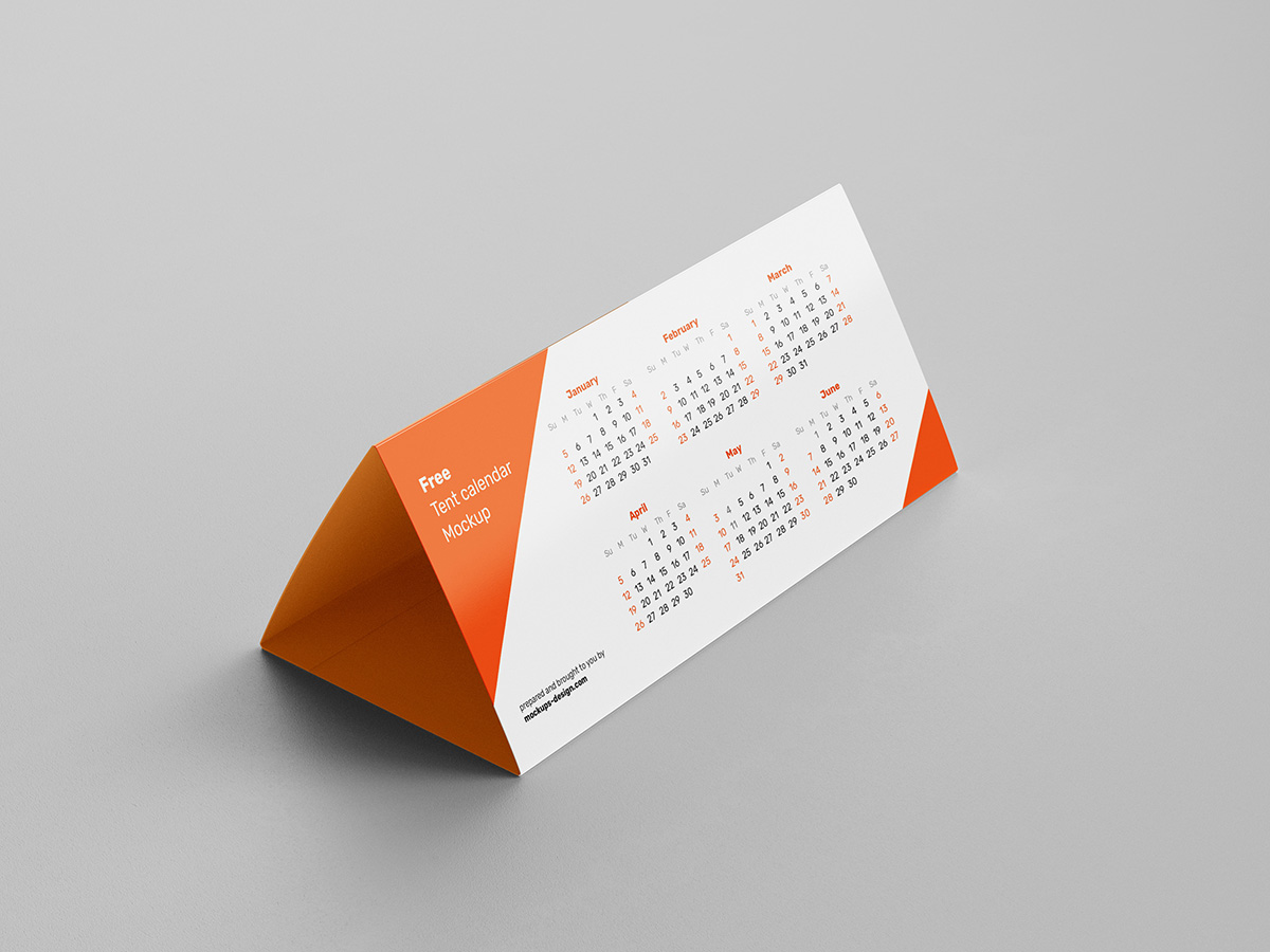 Free DL tent calendar mockup