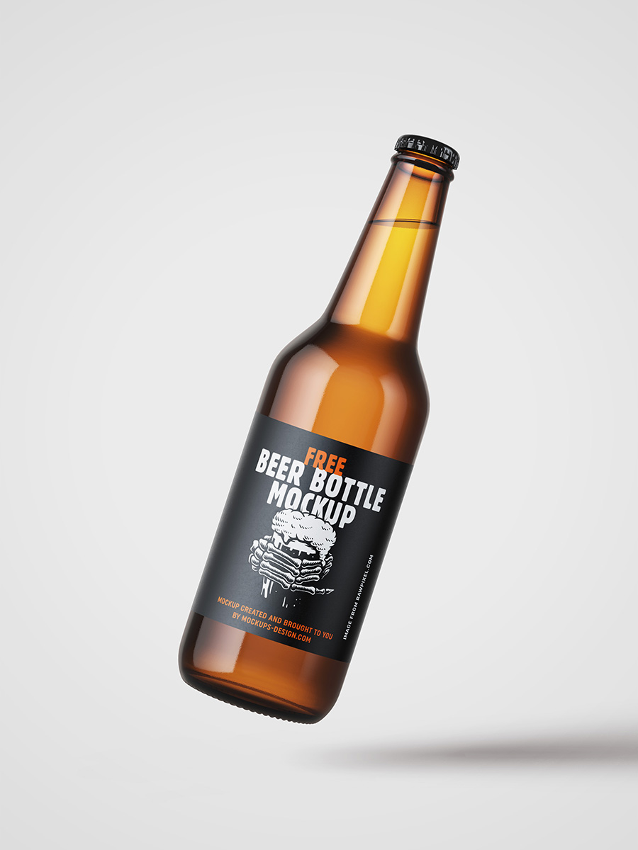 Free beer bottle mockup