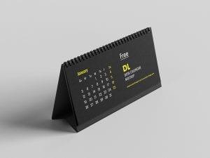 Free DL desktop calendar mockup - Mockups Design