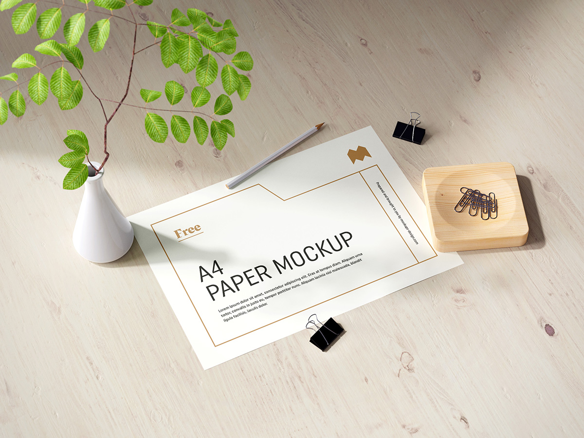 Download Free A4 Paper Mockup Mockups Design