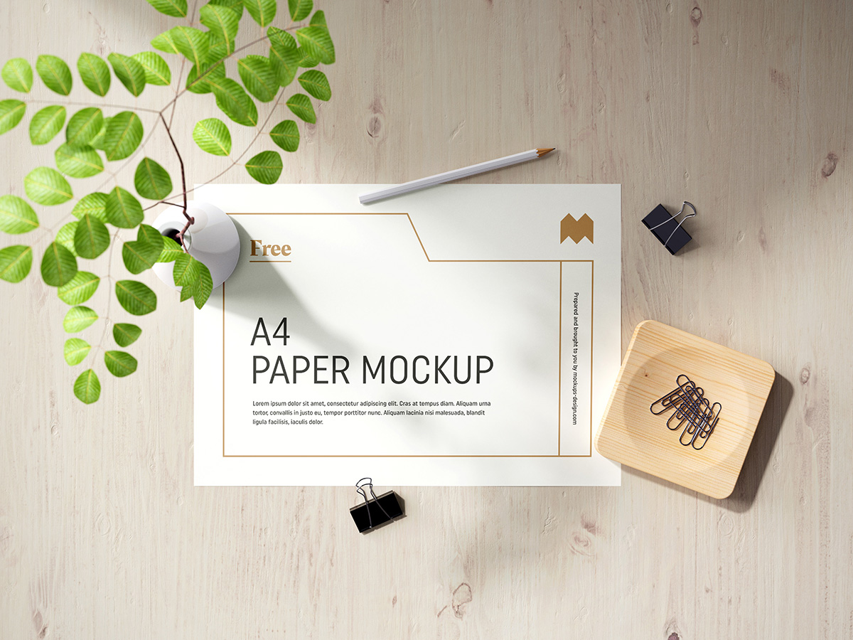 Download Free A4 Paper Mockup Mockups Design Free Premium Mockups