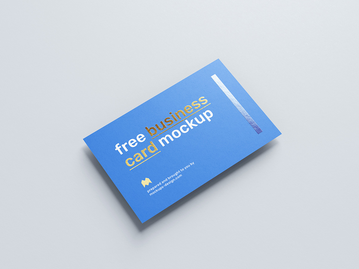 Free foil business card mockup