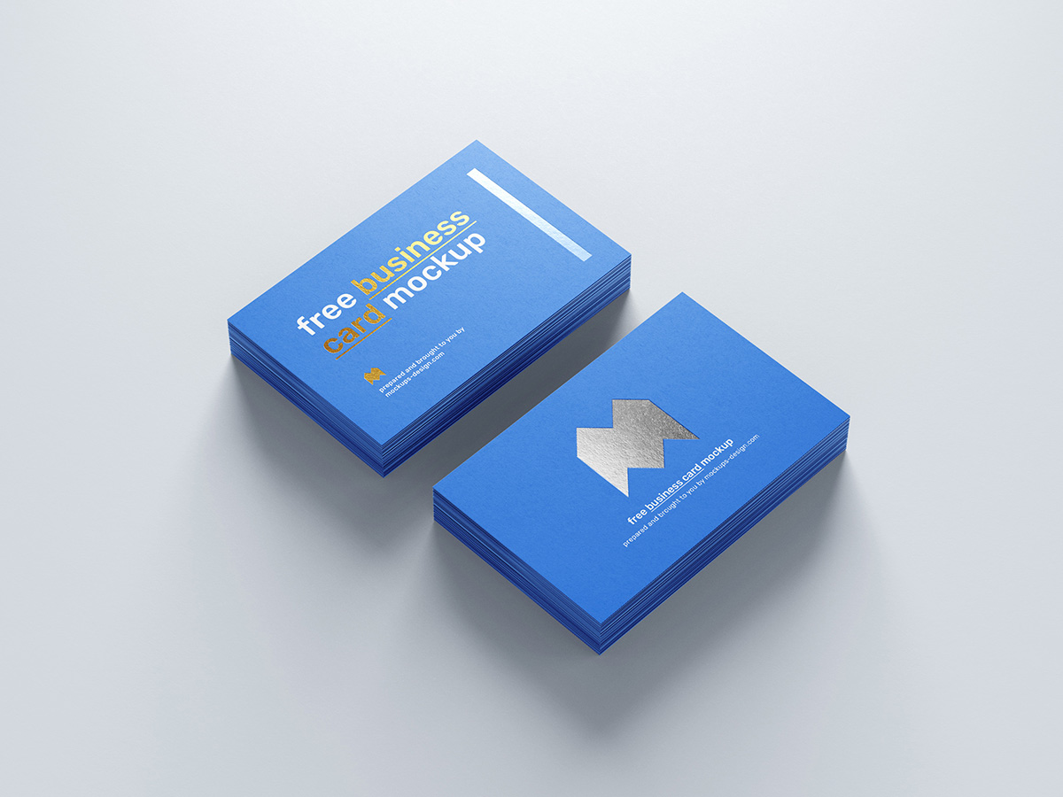 Free foil business card mockup