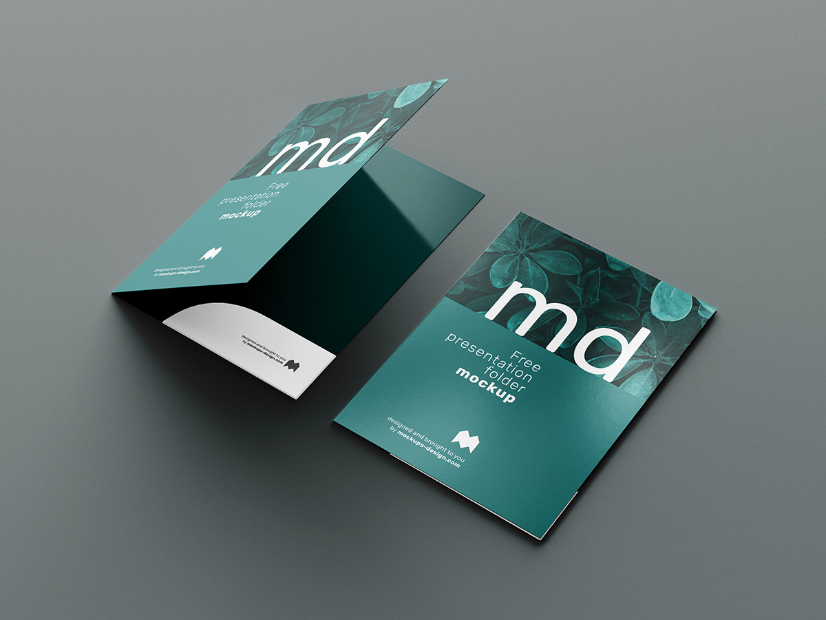 Free presentation folder mockup