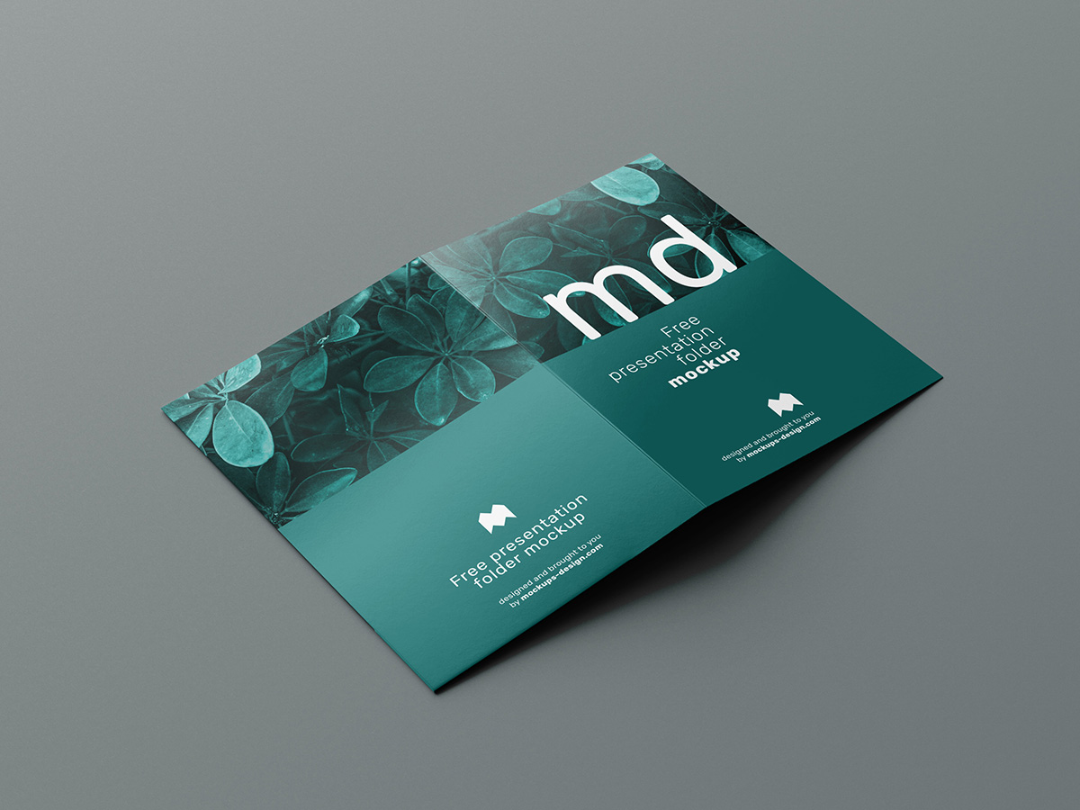 Free presentation folder mockup