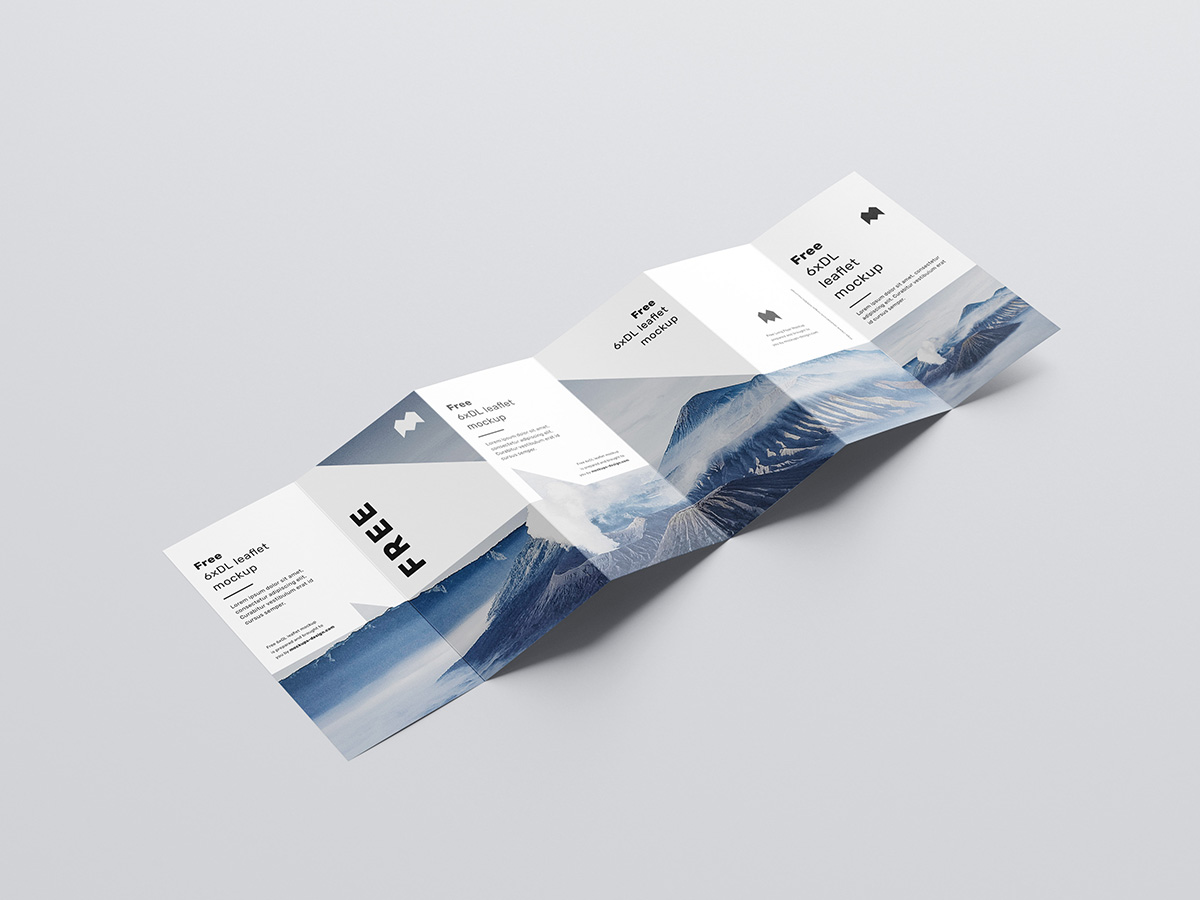 Free 6xDL leaflet mockup