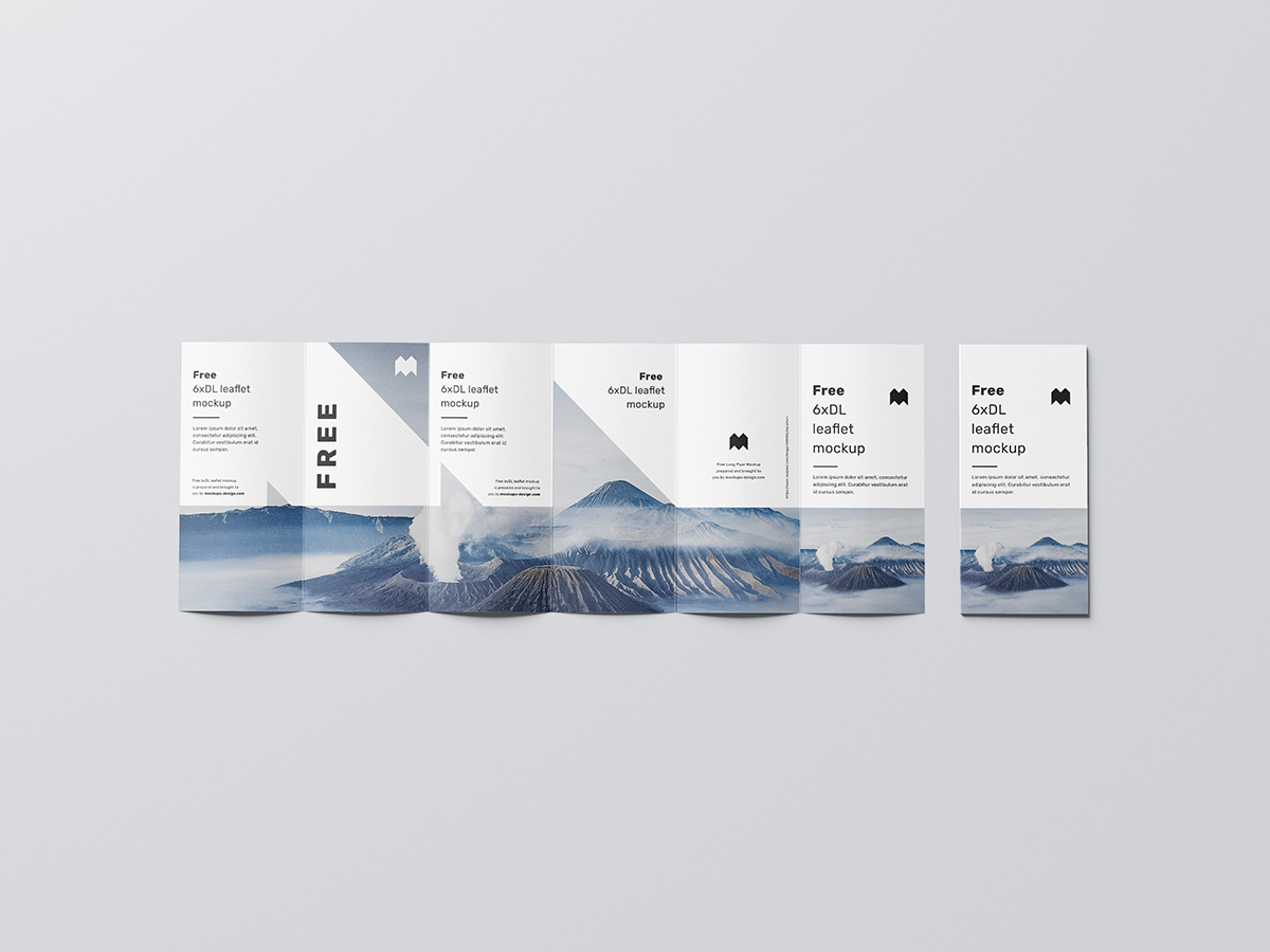 Free 6xDL leaflet mockup