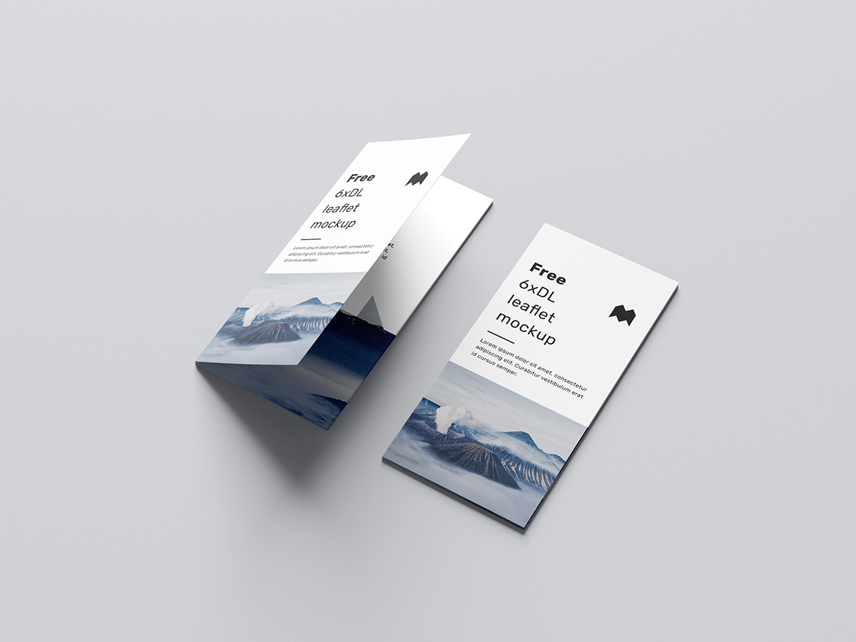 Free 6xDL leaflet mockup