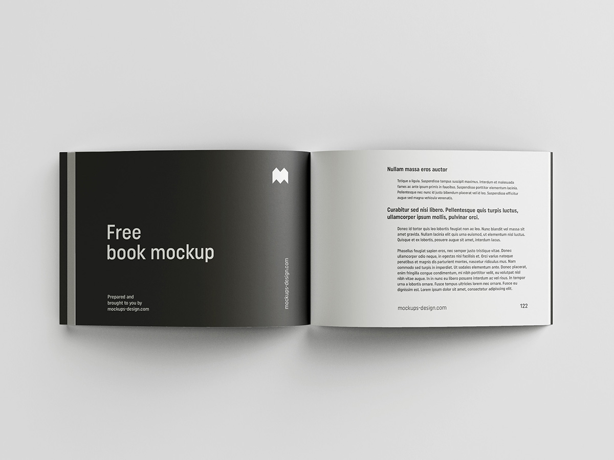 Free landscape book mockup