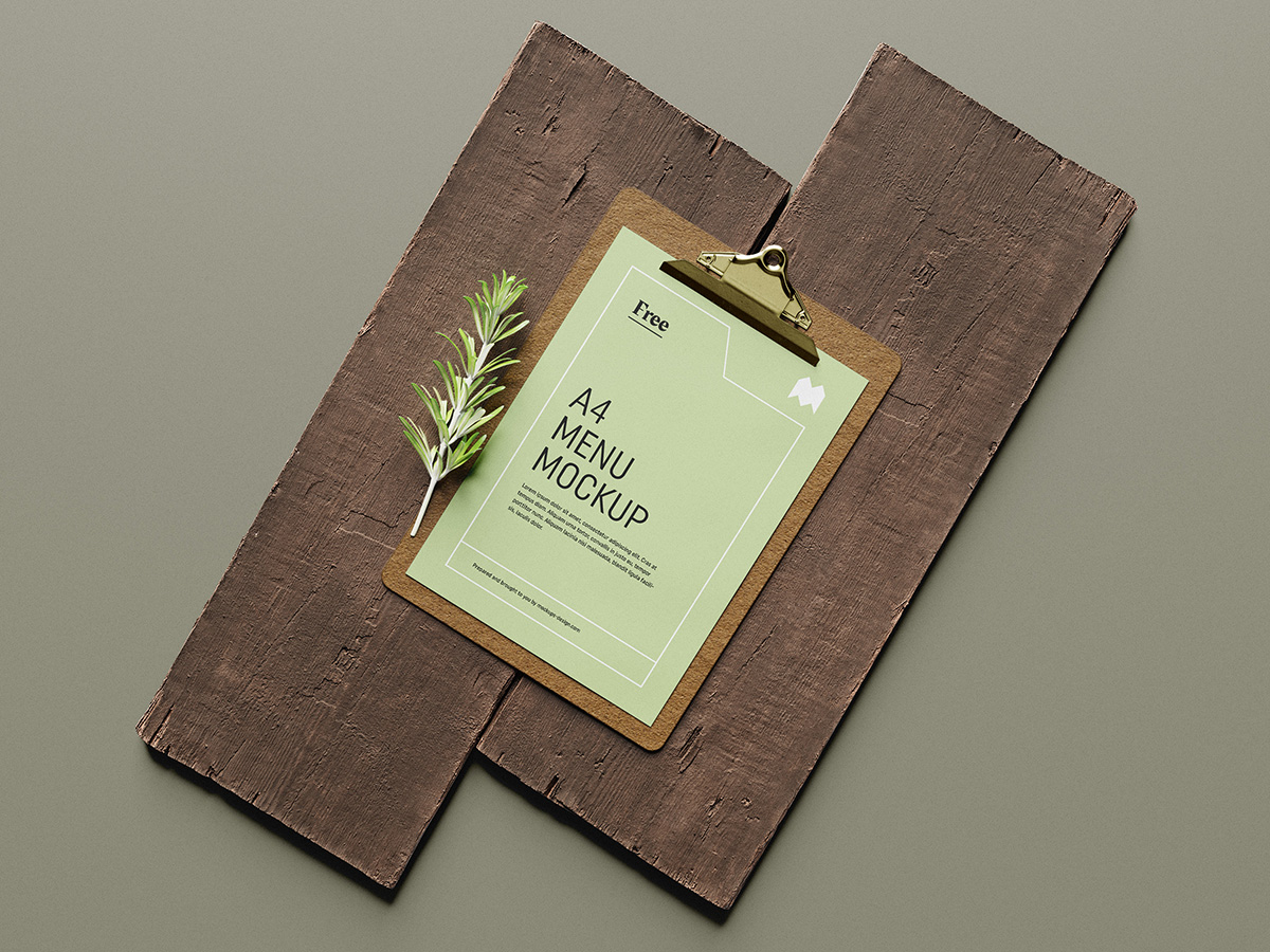 Free menu mockup