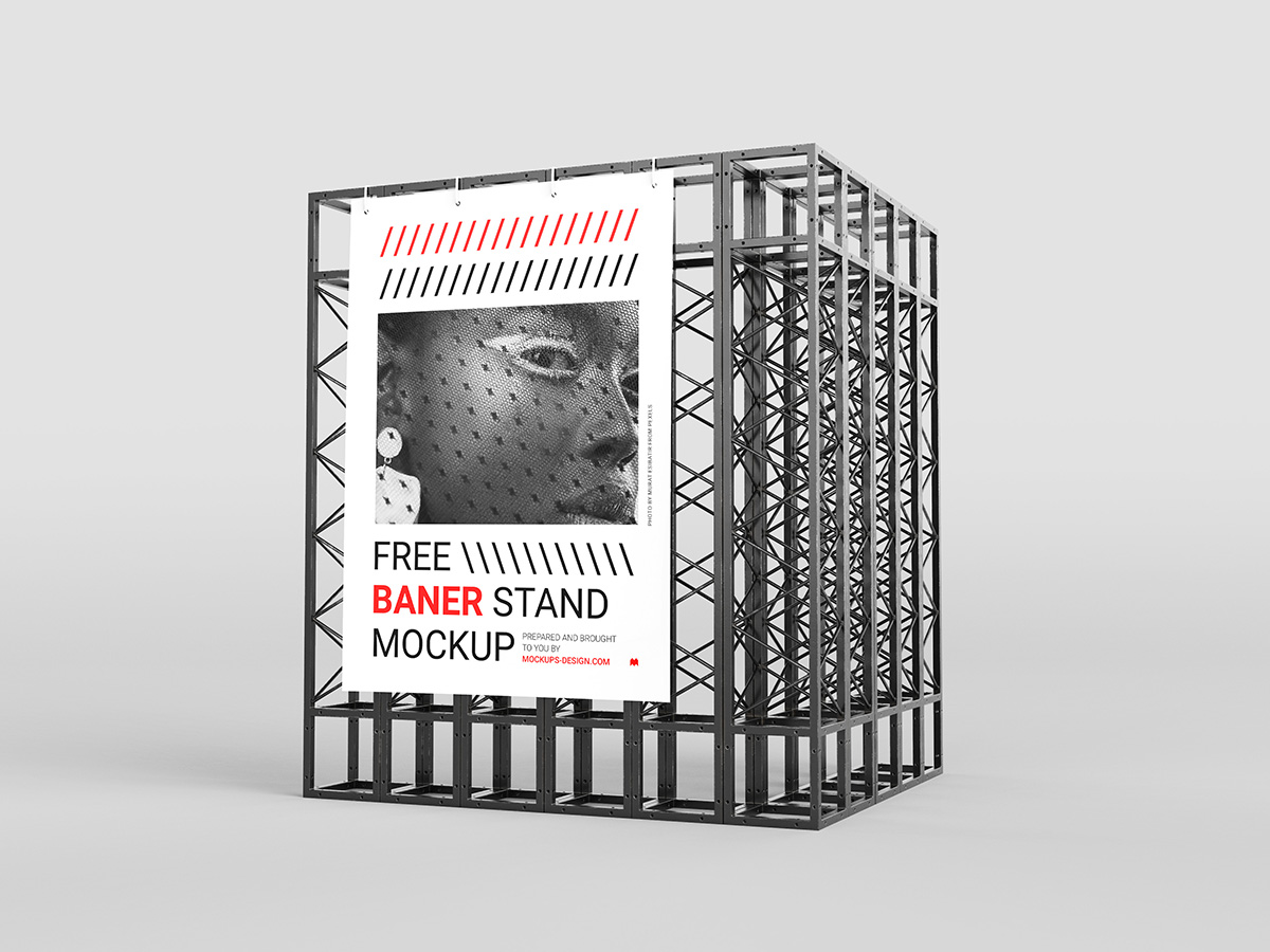 Free banner stand mockup