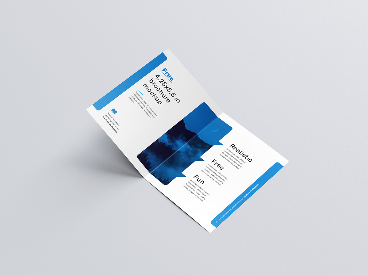 Download Free bifold brochure mockup / 4.25x5.5 in - Mockups Design ...