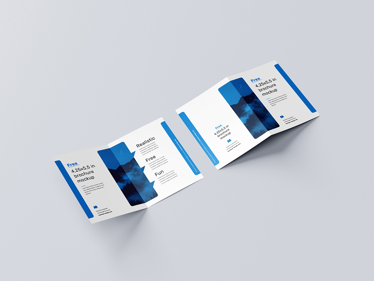 Download Free bifold brochure mockup / 4.25x5.5 in - Mockups Design | Free Premium Mockups