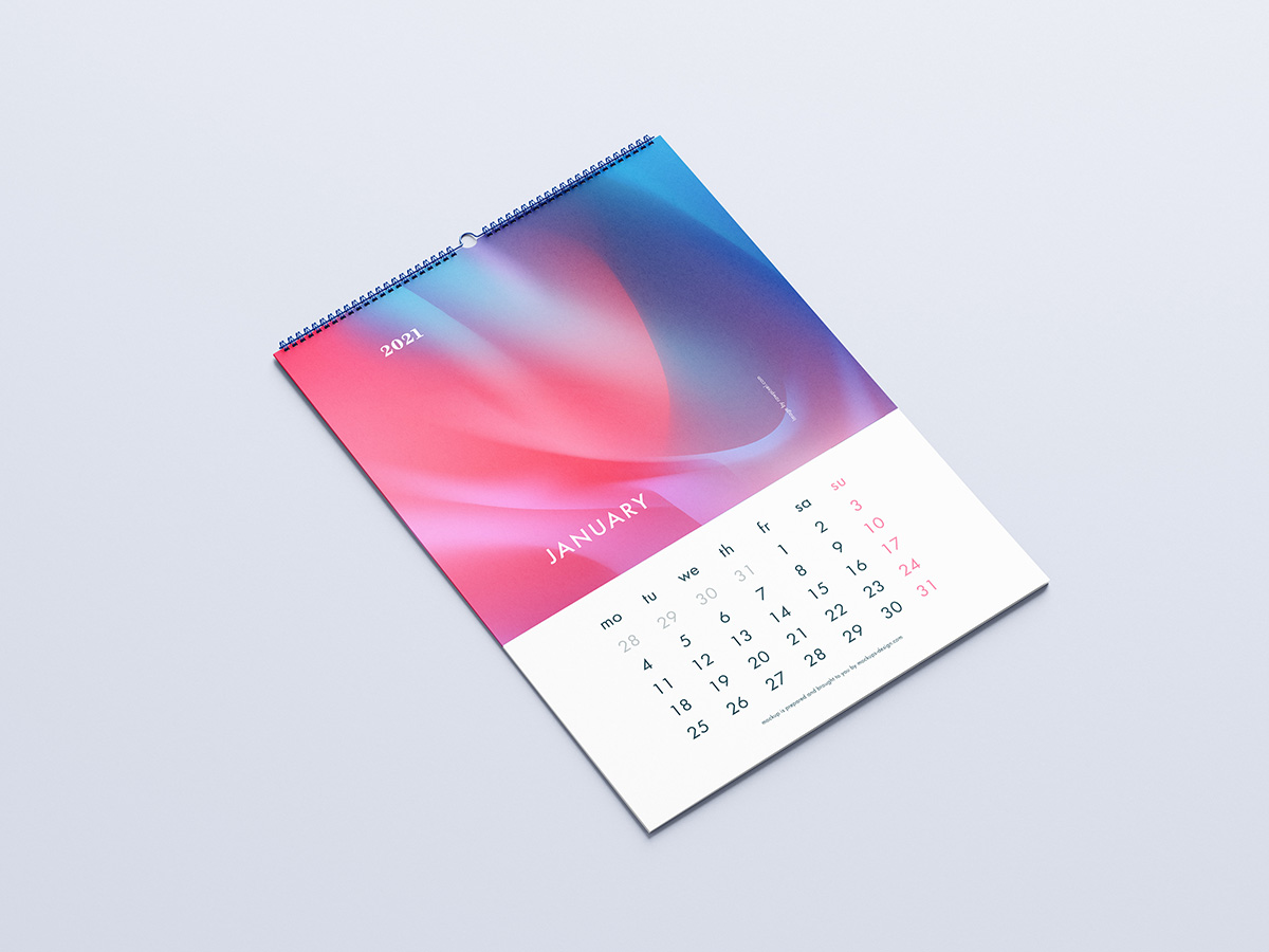 Free A3 wall calendar mockup - Mockups Design