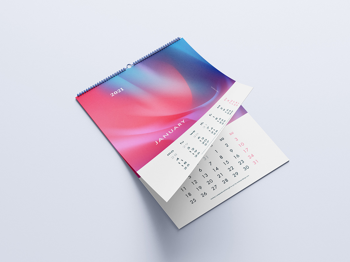 Free A3 Wall Calendar Mockup - Mockups Design