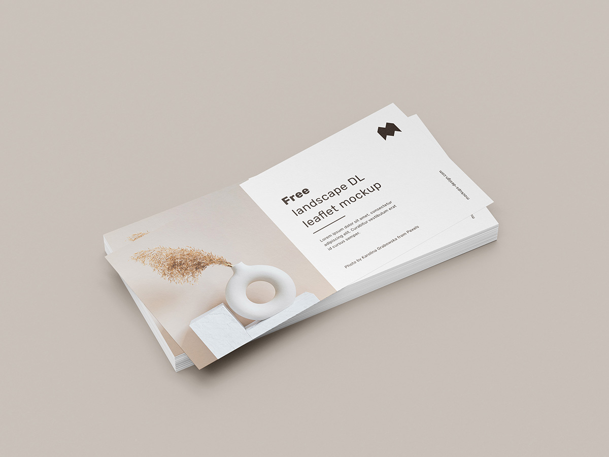 Free landscape DL leaflet mockup