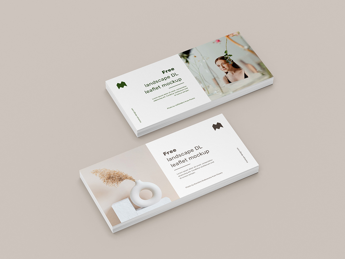 Free landscape DL leaflet mockup