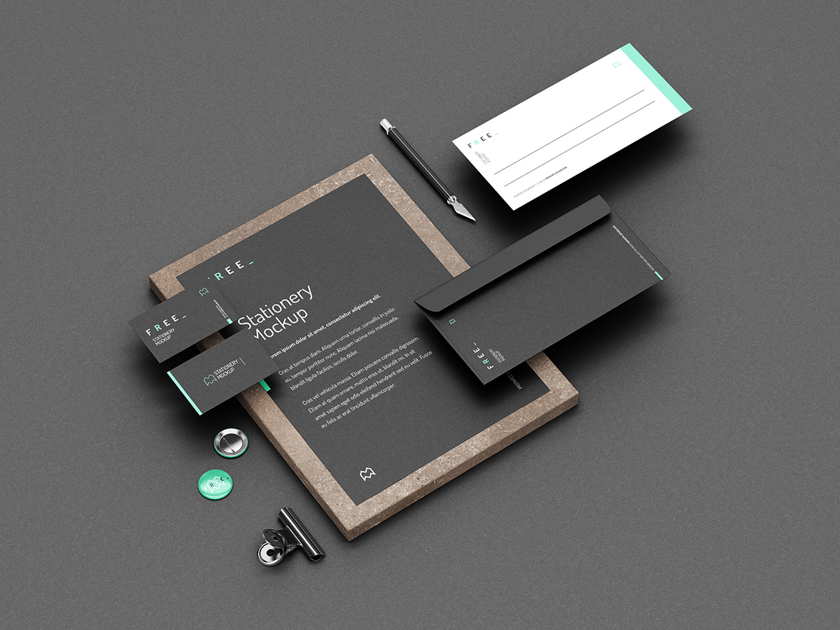 Download Free Stationery Mockup Mockups Design