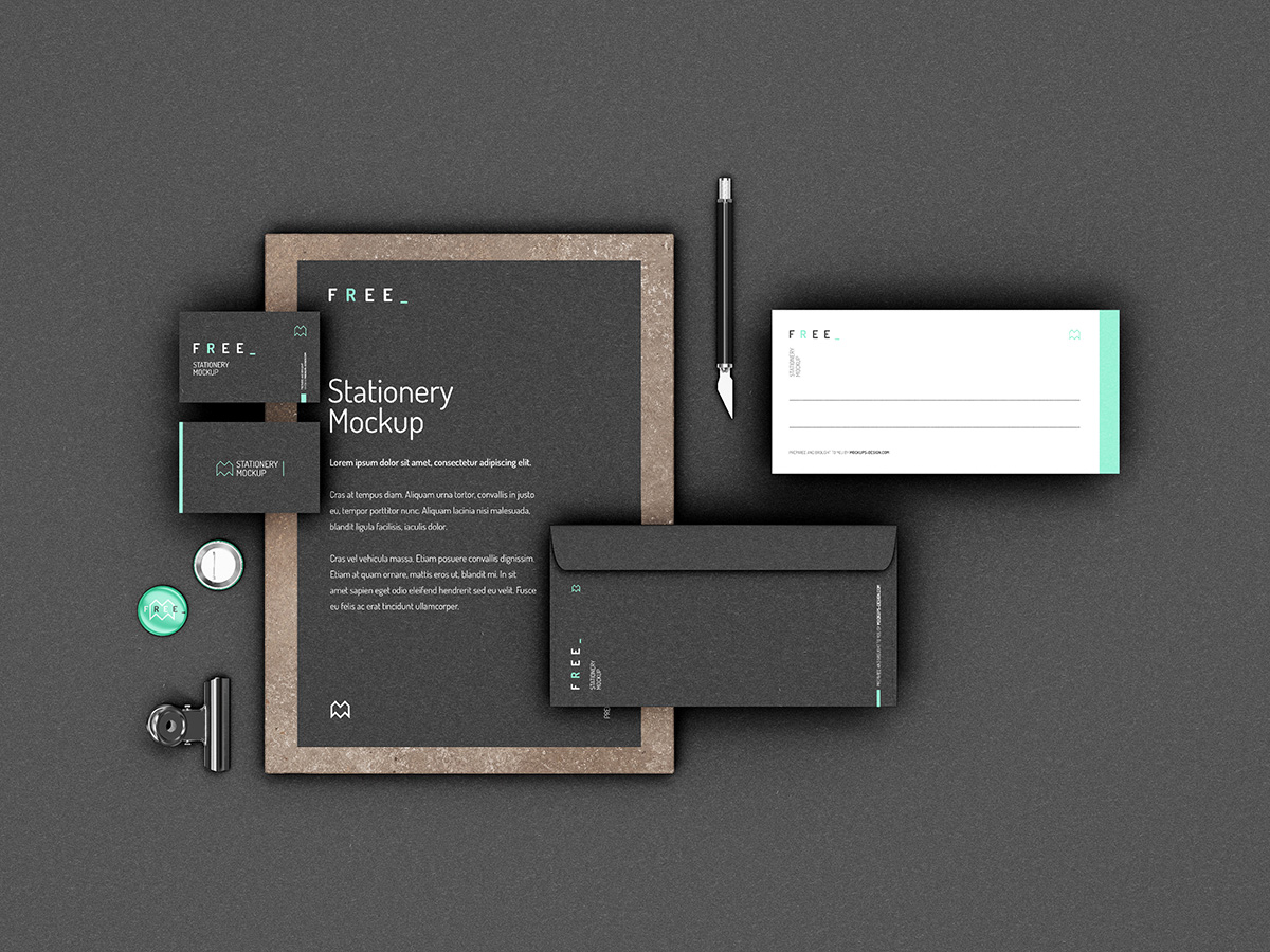 Download Free Stationery Mockup Mockups Design