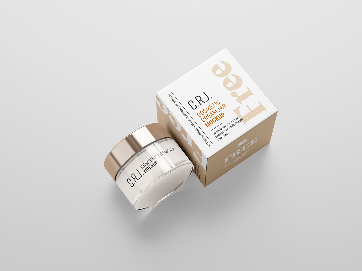 Download Free cosmetic box with jar mockup - Mockups Design | Free Premium Mockups