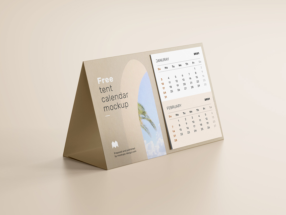 Free tent calendar mockup Mockups Design