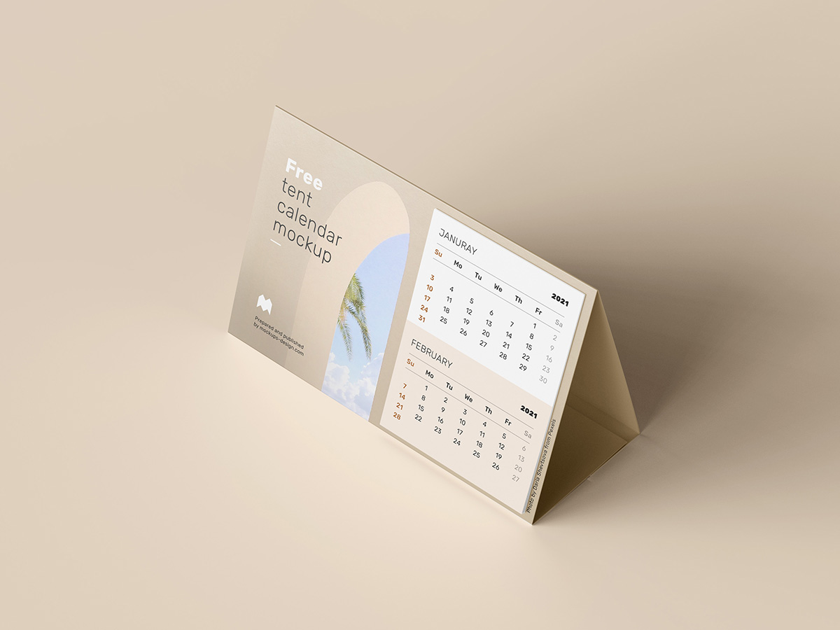 Download Free Tent Calendar Mockup Mockups Design