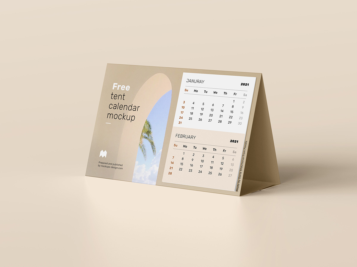 Free tent calendar mockup Mockups Design