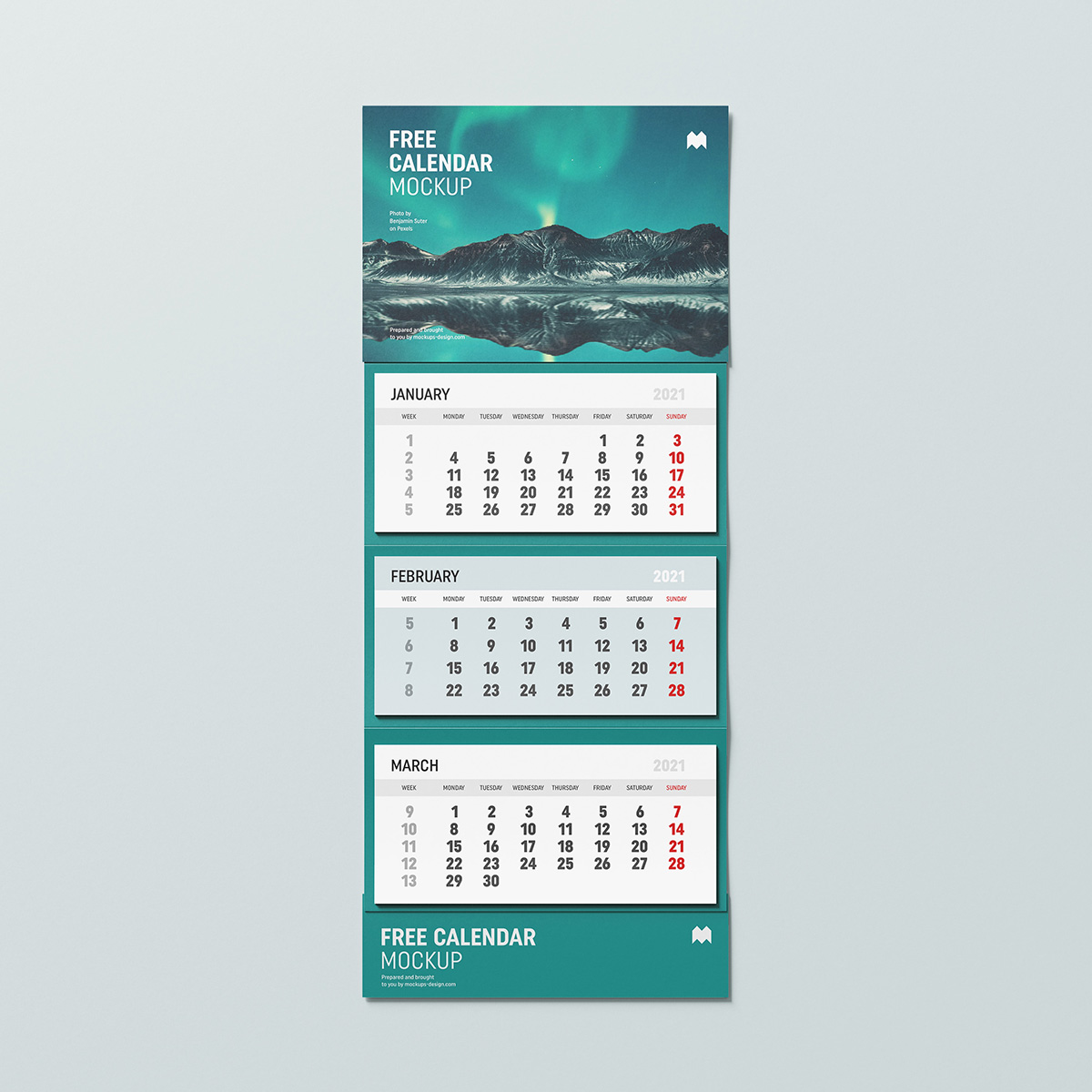 Free wall calendar mockup Mockups Design