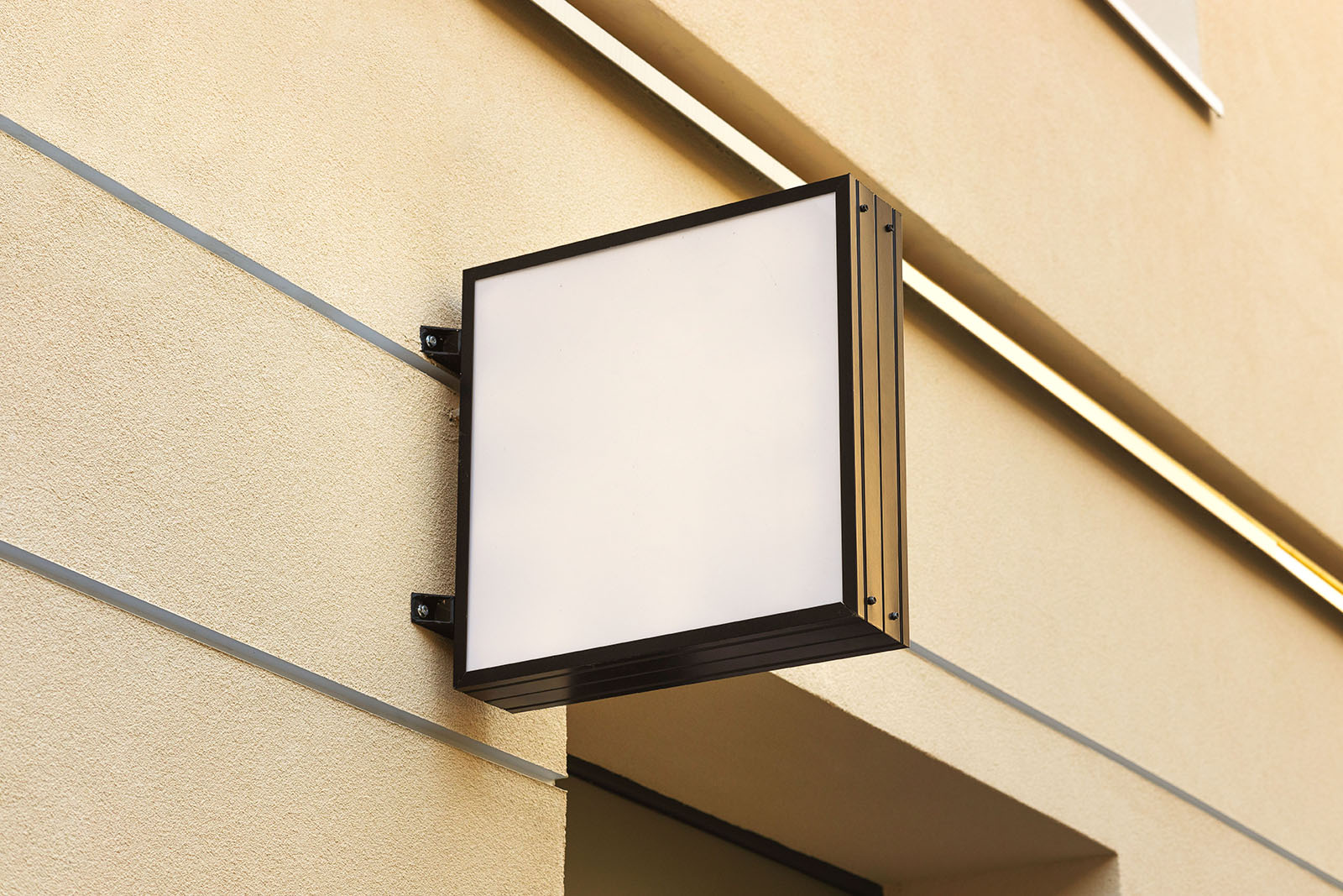 Square wall sign mockup