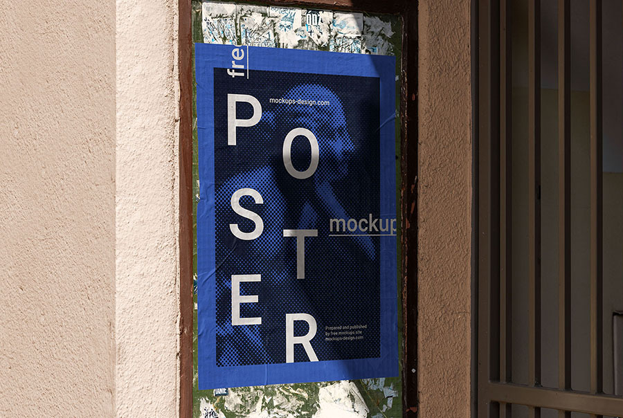 Poster in a gate mockup