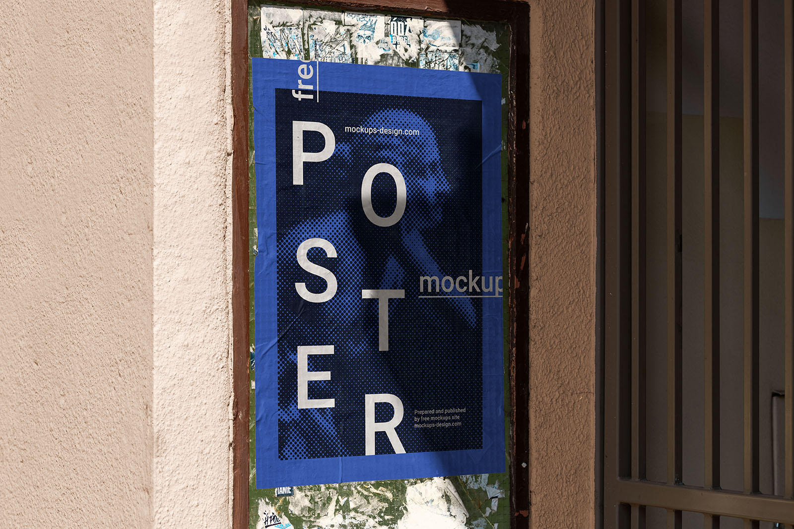 Poster in a gate mockup