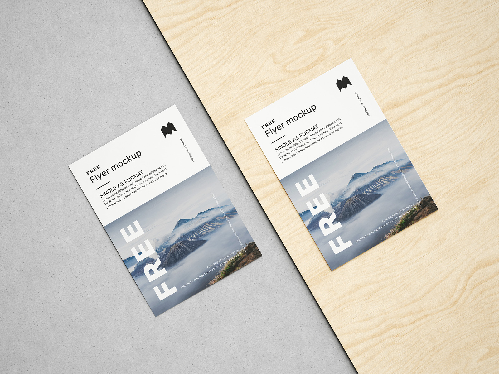 Free A5 flyer mockup