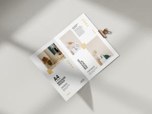 Free folded A4 brochure mockup - Mockups Design