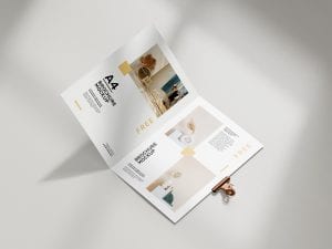Free folded A4 brochure mockup - Mockups Design