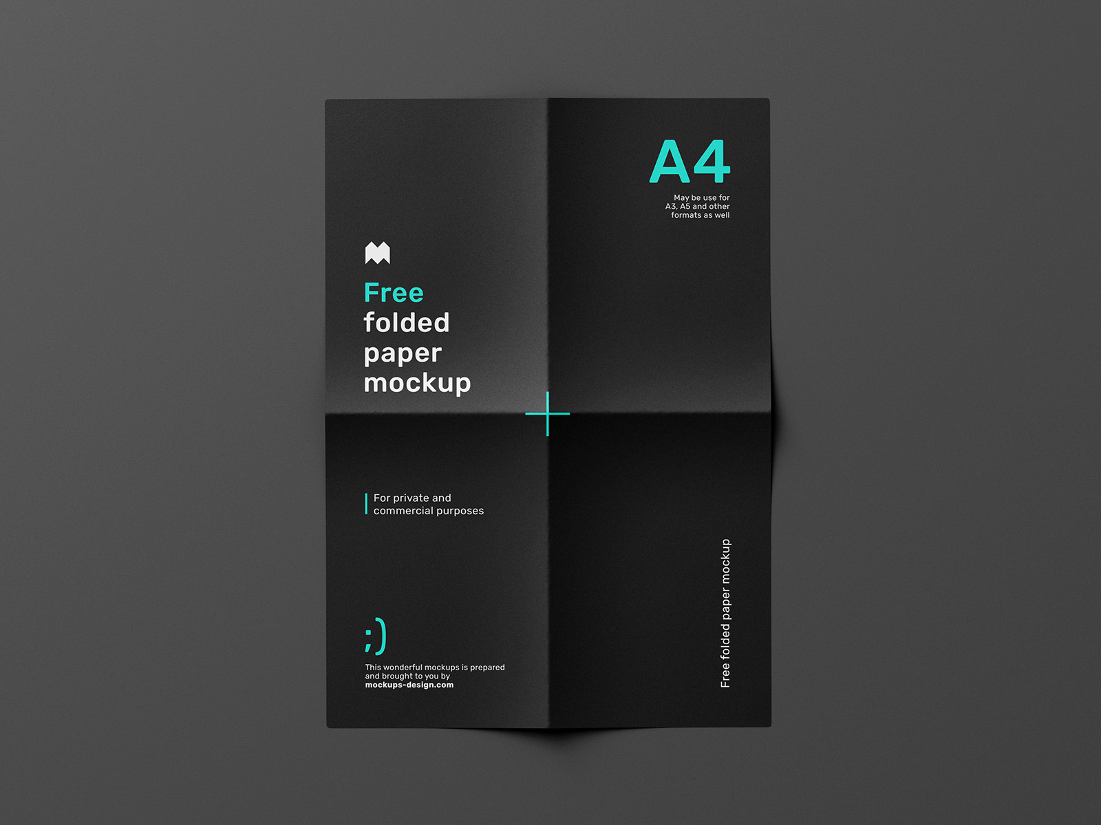 Free folded paper mockup