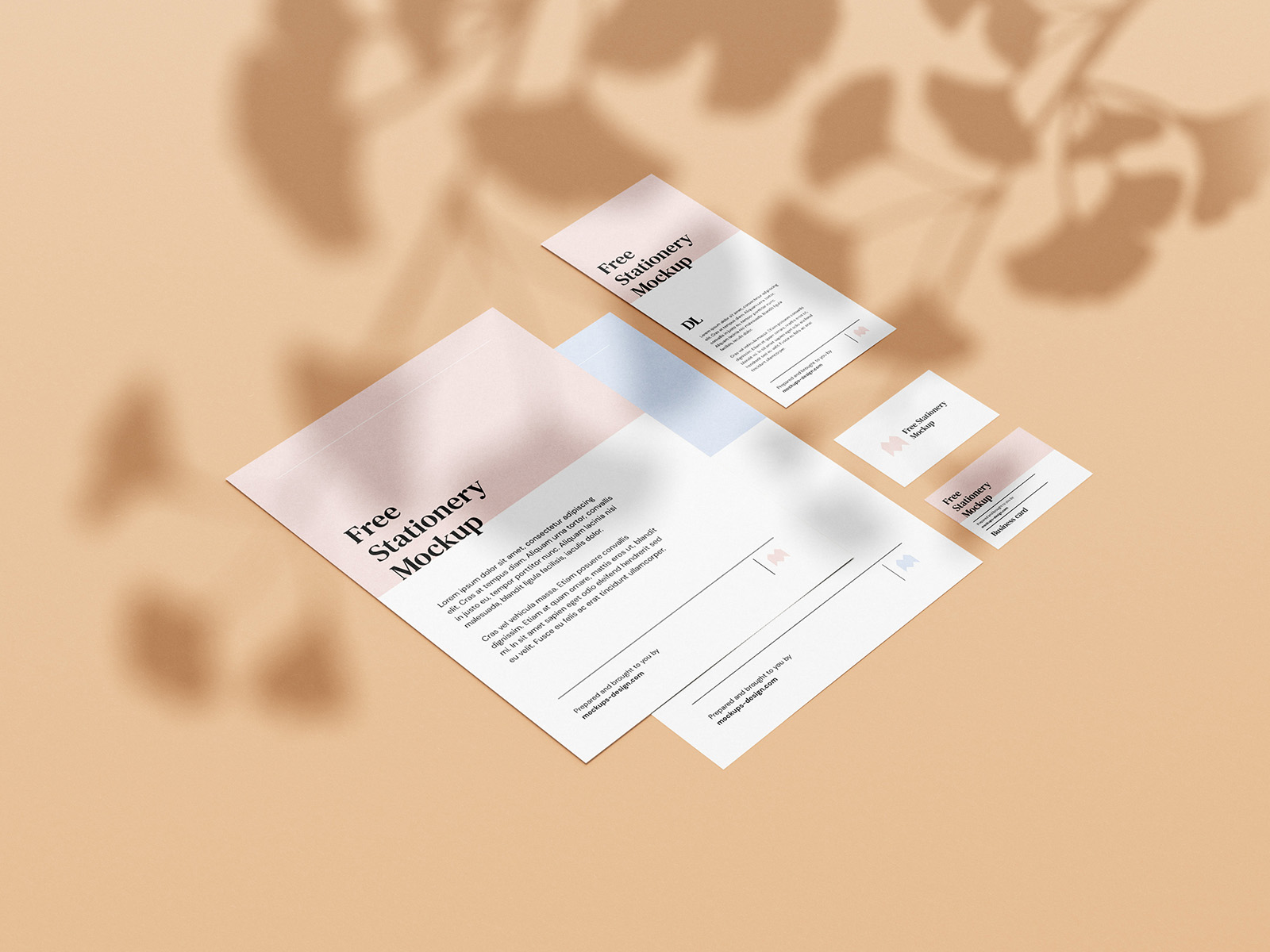 Free simple stationery mockup