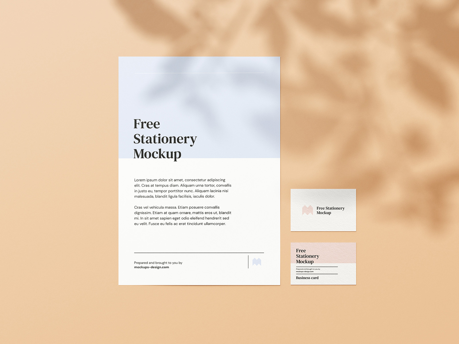 Free simple stationery mockup