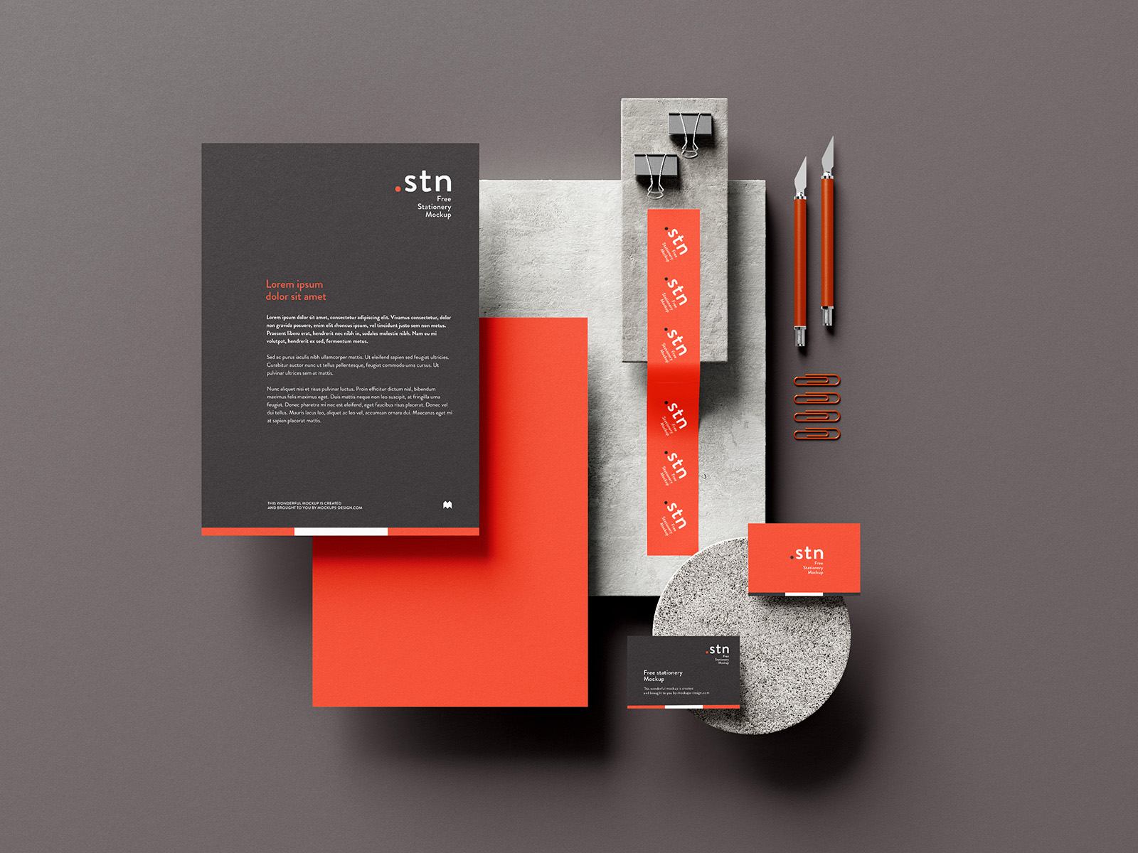 Free stationery mockup - Mockups Design