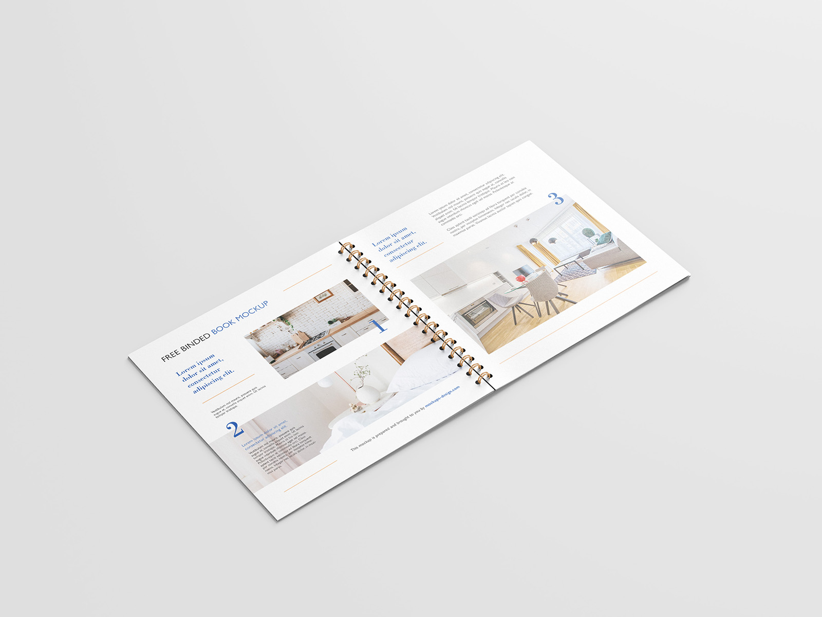 Free square binded brochure mockup