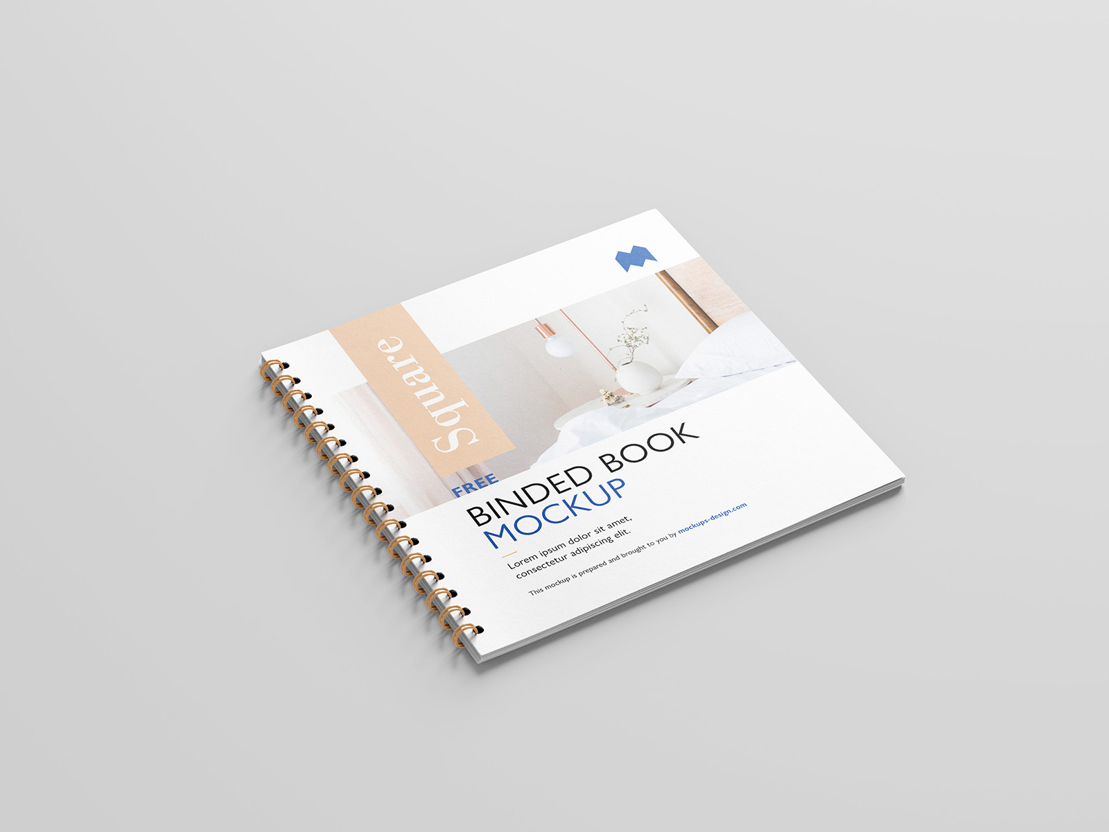 Free square binded brochure mockup