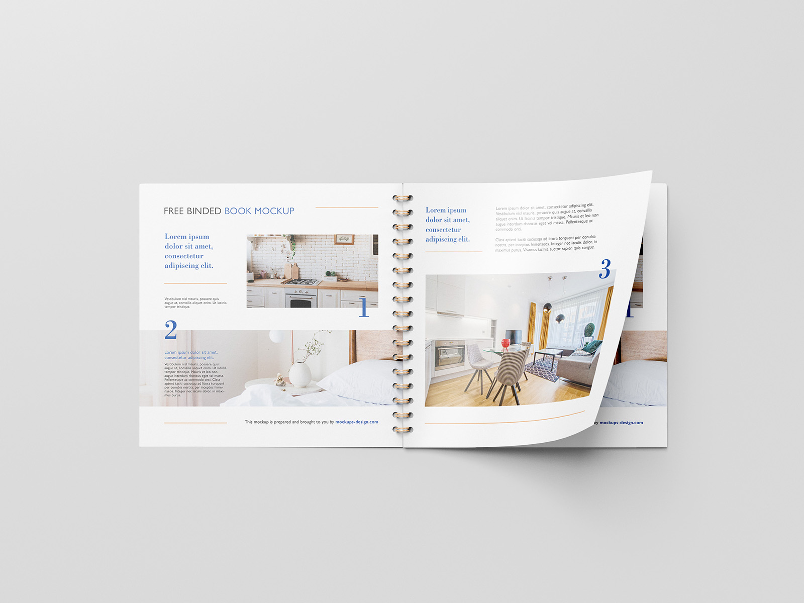 Free square binded brochure mockup